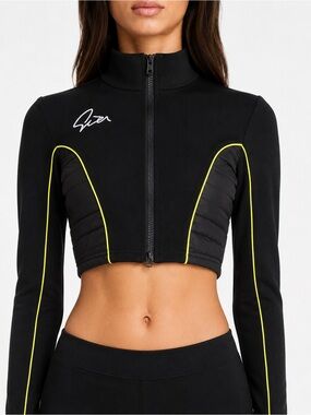 I.AM.GIA Luna Black Cropped Moto Jacket Size S